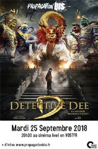 Diffusion de Detective Dee 3 - en 3D. Le mardi 25 septembre 2018 à Chalon-sur-Saône. Saone-et-Loire.  20H30